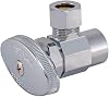 Eastman 38 Inch OD x 12 Inch Nom. Sweat Multi-Turn Brass Sweat Inlet Angle Stop Valve with Removable Metal Handle, Brass Plumbing Fitting, Chrome, 04387LF