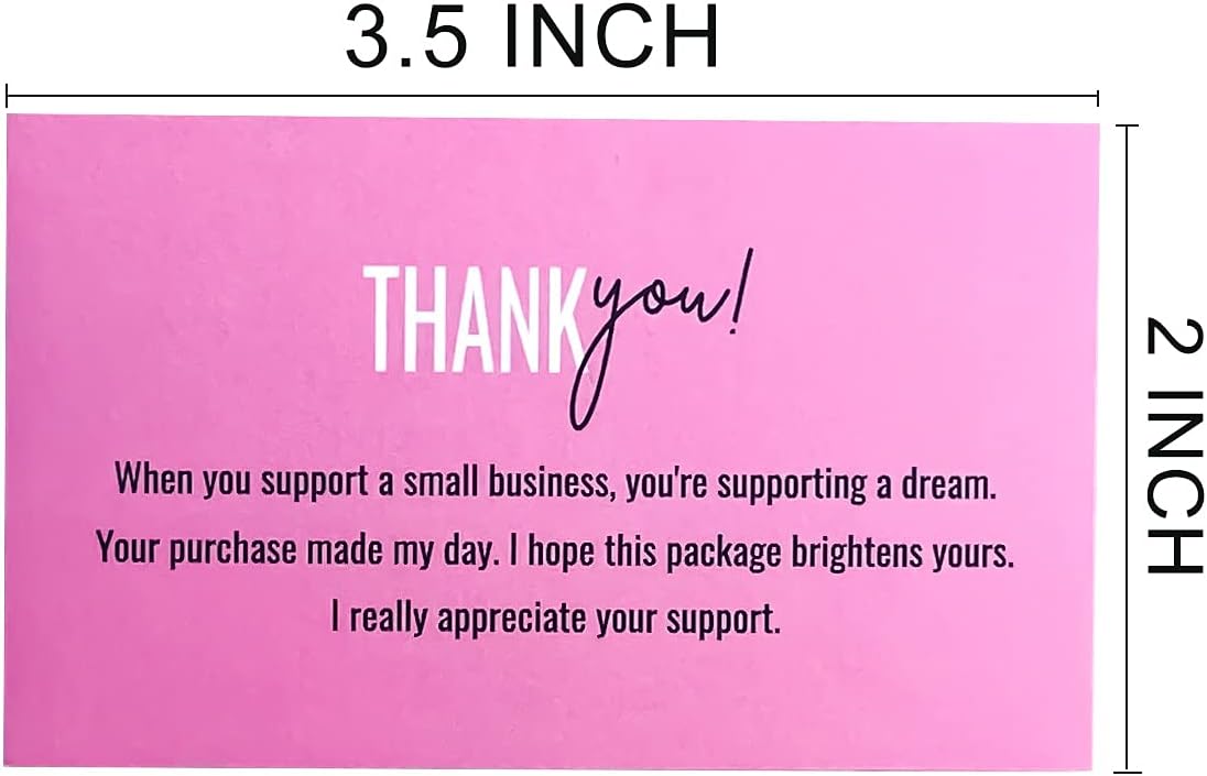 RXBC2011 Thank You for your support Cards Handwritten Lettering Design Thank you small business Card 2x3.5 Inch Pack of 100 - Image 3