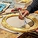 7 Pieces Versatile Goat Hair Blending Mop Brushes，for Acrylic Gouache Watercolor Foil Painting and Gold Leaf Sheets,Face Body Art (7)
