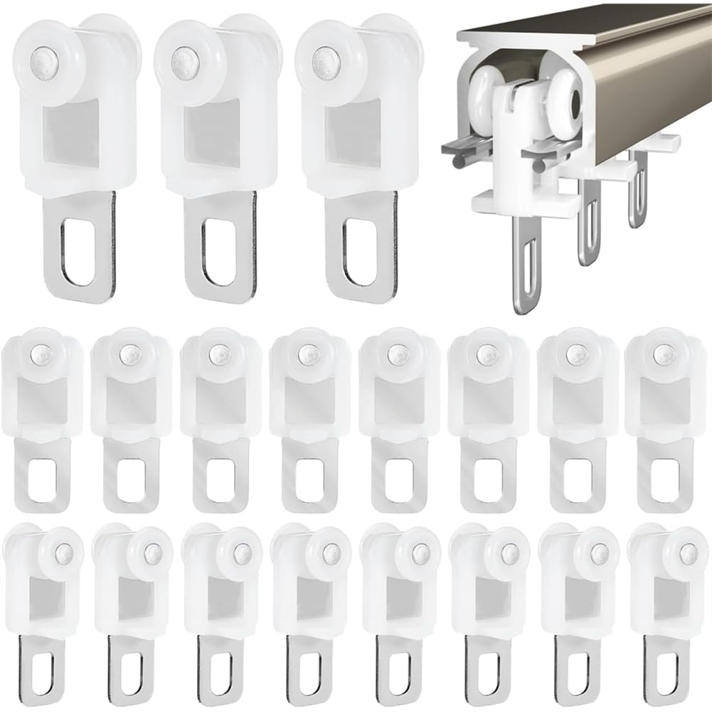 Aundhegrtt Quiet Glide Rollers 50pcs Metal for Curtain Gliders for Curtain Rods, for Curtain Track Rollers Easy to Install