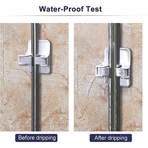 Broom Holder, McoMce Sturdy Broom Holder Wall Mount, Broom Gripper Holds Self Adhesive No Drilling Super Anti-Slip, Broom and Dustpan Hanger for Home, Kitchen, Garden, Garage Storage Systems, 6 PCS - Thumbnail 5