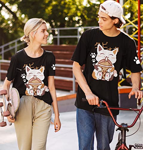 Bubble Tea Cute Cat Anime Kawaii T Shirt2