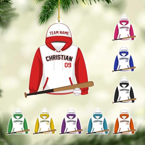 Personalized Baseball Ornaments for Christmas Tree - Gifts for Baseball Lovers & Players (ON935)