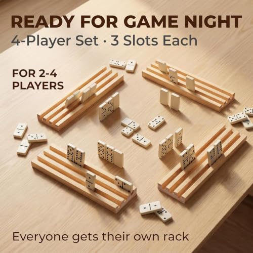 Soporte de fichas para mahjong de madera antideslizante grande 6