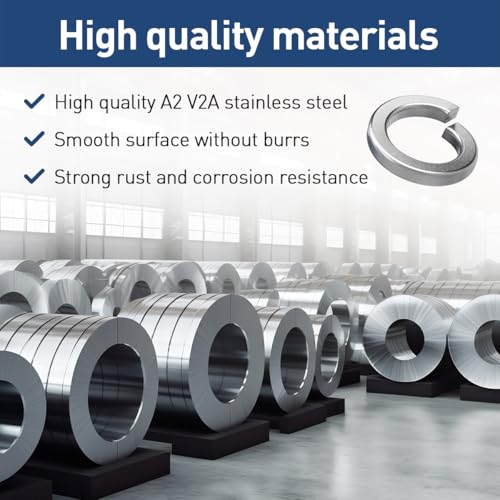 BOUMVID 20 Stück Federringe M5, Federring Form B nach Federring Glatt, 304 Edelstahl DIN 127 A2 V2A Spiralförmige Federscheibe Federscheiben Sprengring Unterlegscheiben
