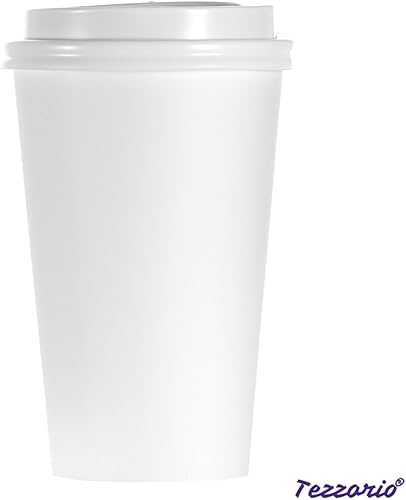 Miniatura 4 de Tezzorio (1000 unidades) Vasos calientes de papel blanco de 20 onzas, tazas de café desechables, vasos de papel para bebidas calientes para café con