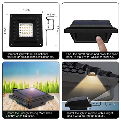 KEENZO Solar Lights Outdoor, 25 LED 500LM Solar Lights for Garden Fence Gutter IP65 Waterproof - Image 4