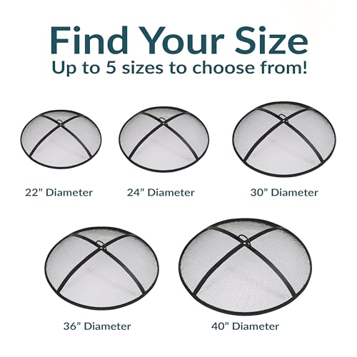 Sunnydaze 36 Inch Fire Pit Spark Screen, Heavy Duty, Round