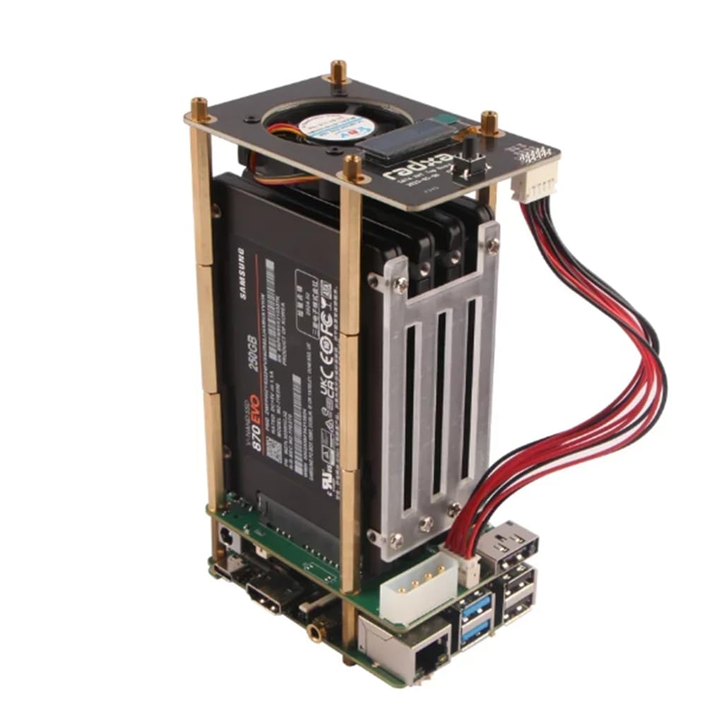Raspberry Pi 5 Penta SATA HAT avec carte supérieure - Jusqu'à 5 disques SATA HAT
