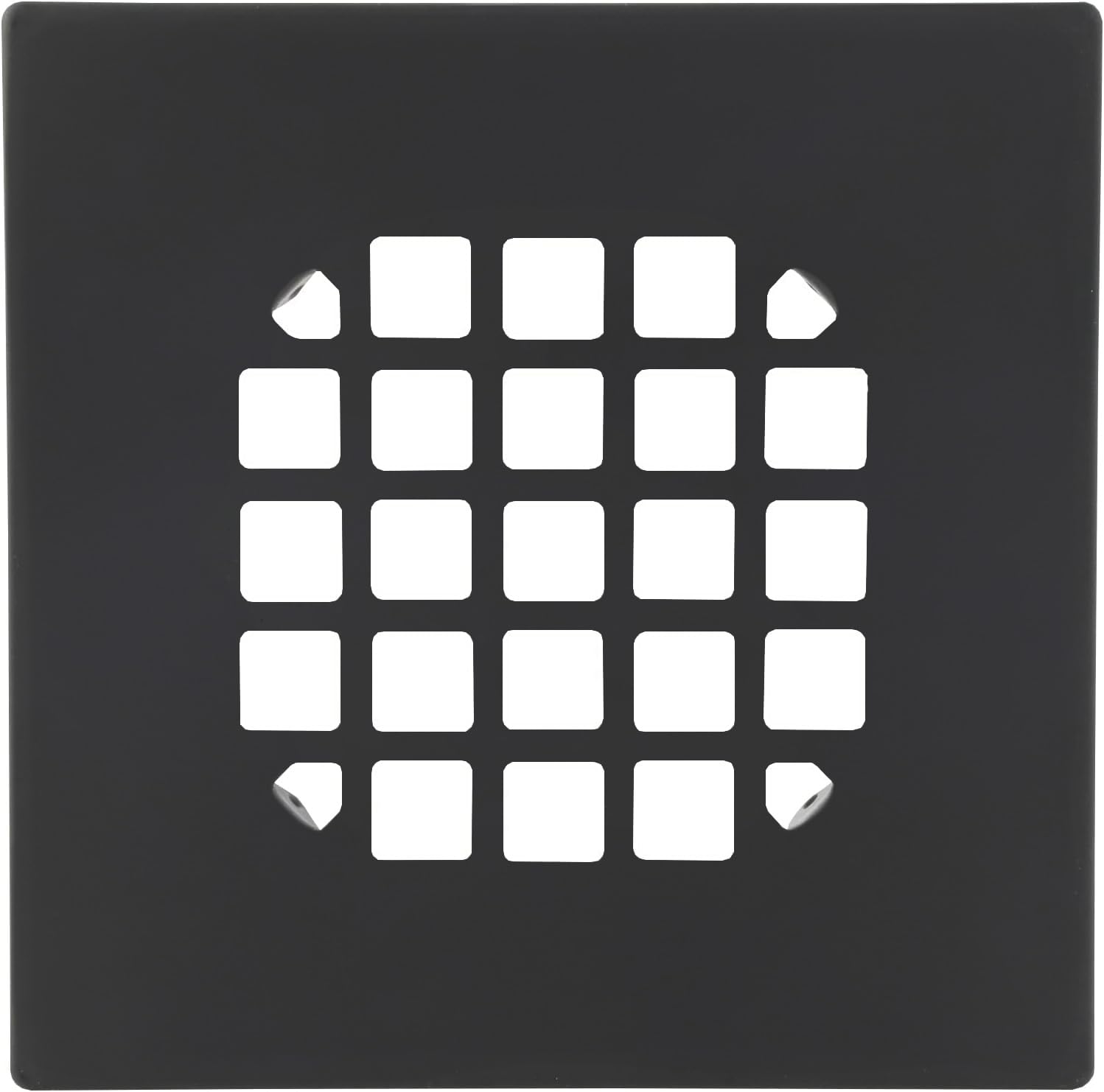 4-1/4” Square Snap-in Black Shower Drain - Matte Black Replacement - 4.25 inch Shower Drain Cover - Durable Square Shower Drain and Floor Drain Cover- *3" OD Snap-in Prong to Prong*