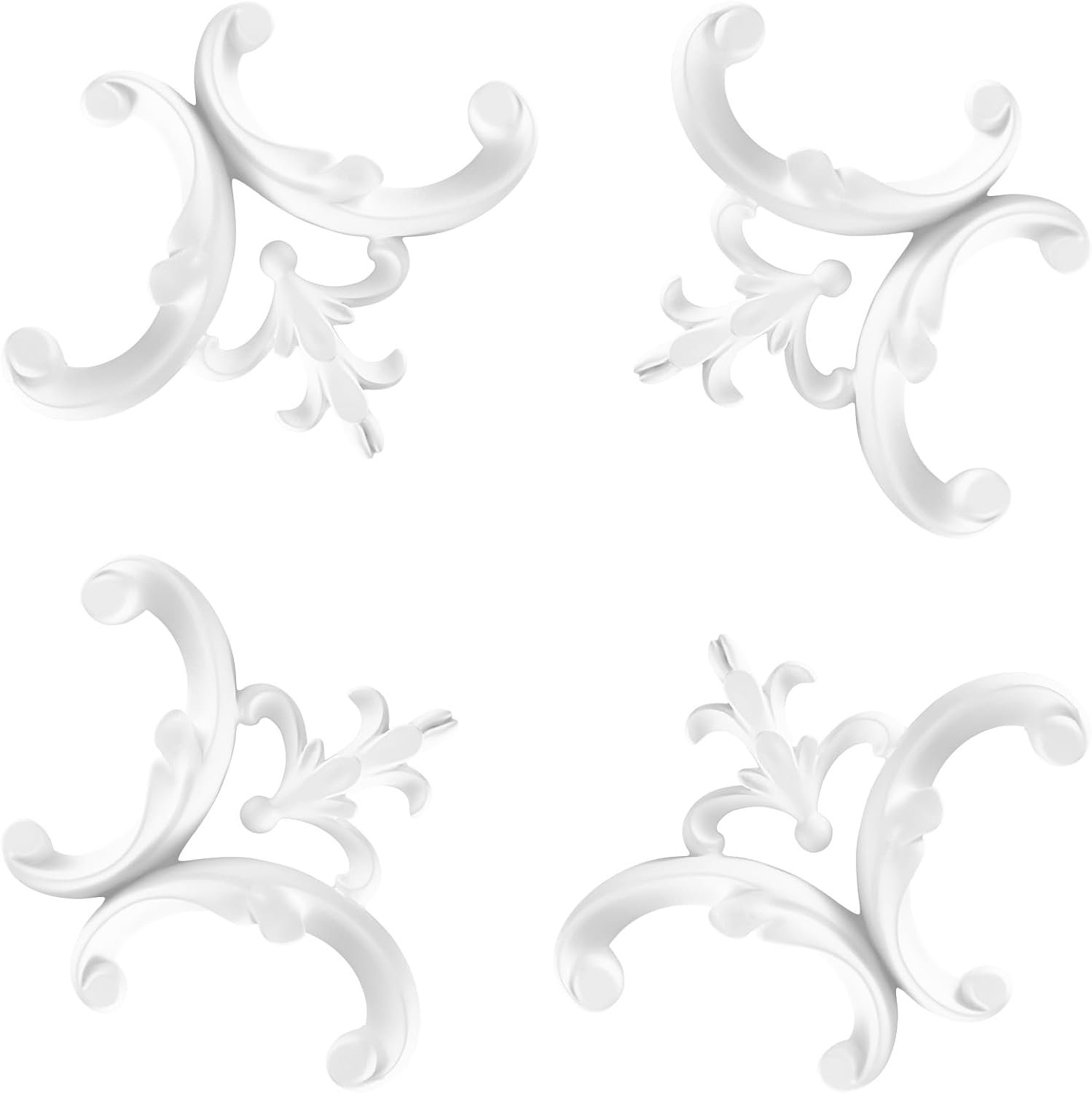 Canomo 4.3" x 4.3" Wall Corner Molding Flora Style Wall Trim Corner Panel Kit for Interior Home Wall Corner Decor, Glue is Not Included, 4 Pieces