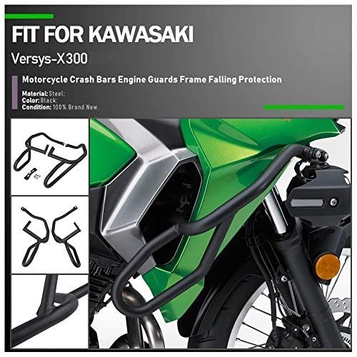 Motorcycle Versys-X 300 Engine Guard Bumper Highway Crash Bar Frame Falling Protector For K.awasaki Versys X-300 X300 X 300 Versys-X300 Versysx300 Kle300 Parts 2017 2018 2019 2020 2021 2022 2023 #TOP7
