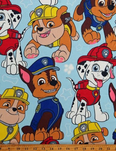 Minky Paw Patrol Packed Boys Marshall Rubble Chase Kids Children's Minky Plush Fabric Print by The Yard (PW-4201-MF) Officially Licensed David Textiles