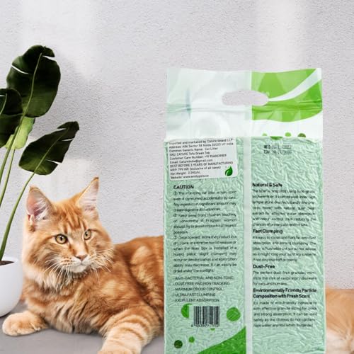 Image of Cature Care by Nature Tofu Cat Litter Natural Flushable Clumping Litter Plant Based Biodegradable Ultra Odour Control 99% Dust Free Low Tracking Cat Litter (Green Tea, 6L, Pack6)