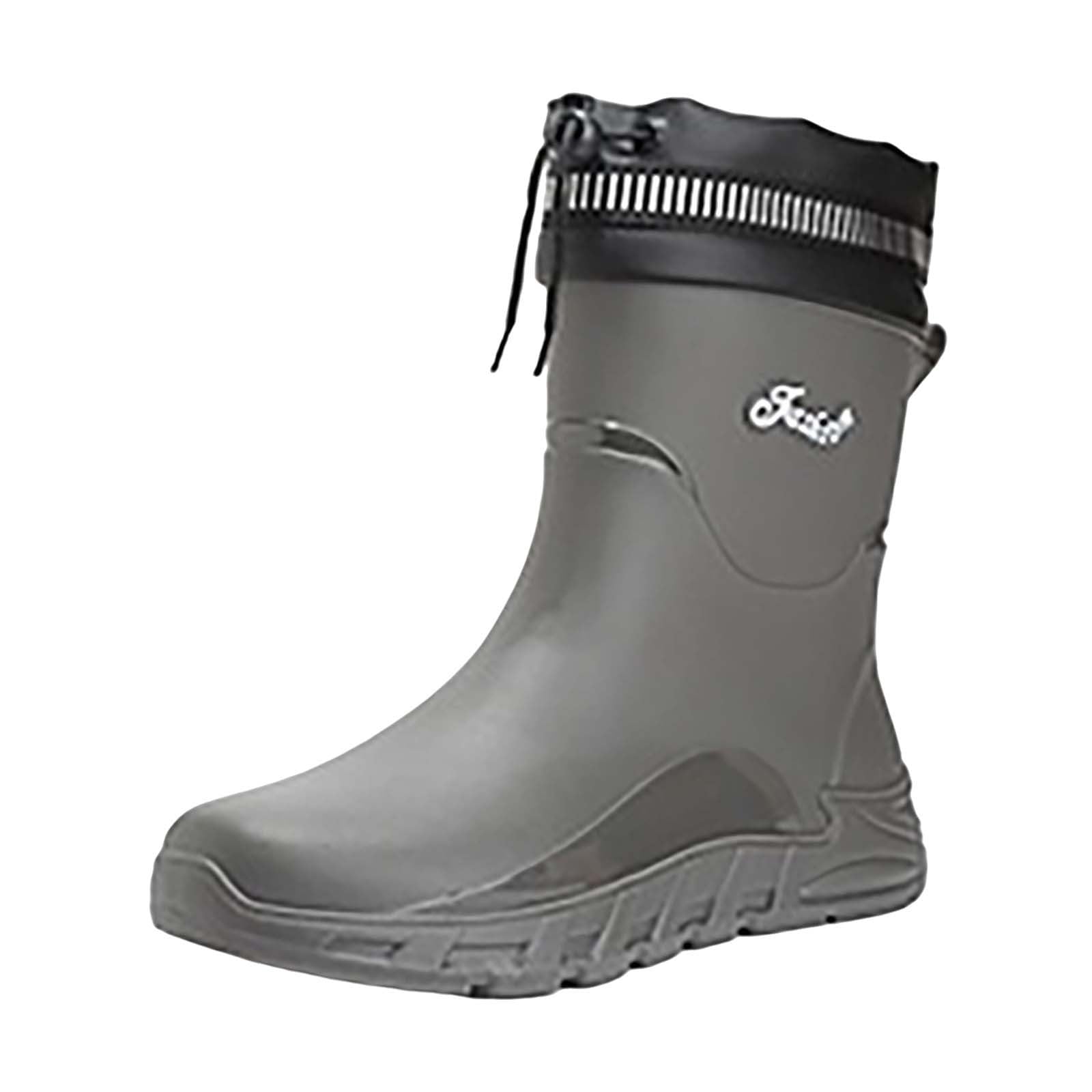 Botas de goma para hombre, botas de lluvia, impermeables, botines de goma, botas de jardín al aire libre, antideslizantes, botas de goma de media altura, botas de lluvia