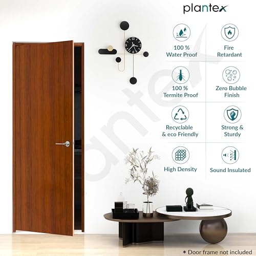 Image of Plantex Doors for Bathroom (25 mm - Thickness) /WPC Bathroom Door /2.25x6.75 Feet Wooden Finished Door for Home /Balcony /Office /Kitchen, Density-550 (27x81 inch,20 kg- Classic Wooden)