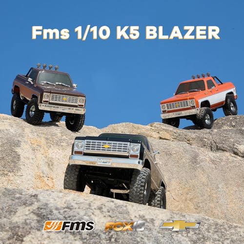 Image of FCX10S FMS 1 /10 K5 S RC Crawler Chevy Blazer Officially Licensed, RC Pick Up Truck & SUV, Remote Control Car with Two-Speed Switch for Adults (Orange)