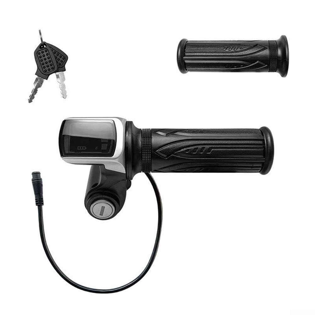 Manopola acceleratore per bici, interfaccia impermeabile a 6 pin, impugnatura per acceleratore elettrico per scooter elettrici, chiavi di avvio