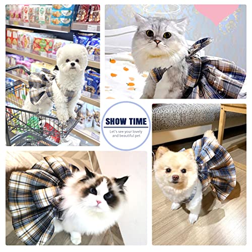 Petcare Plaid Dog Dress Bow Tie Harness Leash Set For Small Dogs Cats Girl Cute Princess Dog Dresses Spring Summer Puppy Bunny Rabbit Clothes Chihuahua Yorkies Pet Outfits #TOP4
