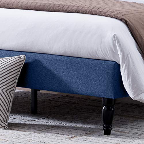 Hunter Macarthur Contemporary Fabric Upholstered Queen Sized Bed Set, Navy Blue #TOP4