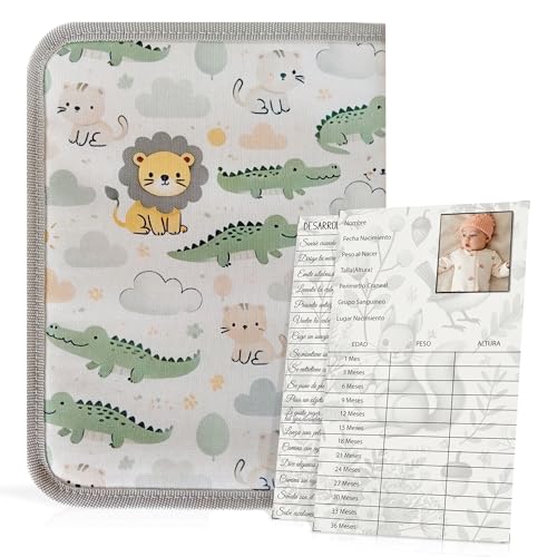 MARX24 - Porta-documentos bebé com mini agenda para o seguimento diário e prático do bebé, fecho de correr para uma maior proteção, ideal como presente Baby Showers