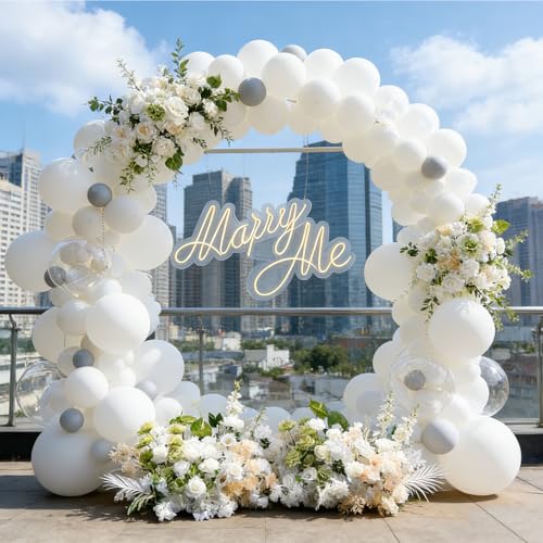 Image of White Balloons Birthday Party Balloons - 100 Pack 12 inch Round Balloons for Engagement Bachelorette Bridal Shower Wedding Party Birthday Decorations