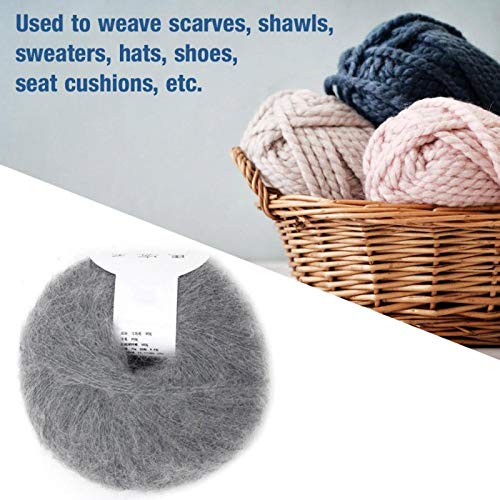 Tnfeeon Mohair Knit Soft Angora Long Wool Yarn Hot With a Crochet Popular for DIY Weave(light grey) - Image 2