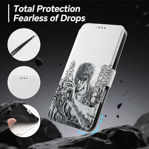 iPhone17 Air用ケース 手帳型 北斗の拳 アイフォン17 Air用ケース 財布型 スマホケース PUレザー おしゃれ カード収納 スタンド機能 携帯カバー 耐衝撃 2025年新型