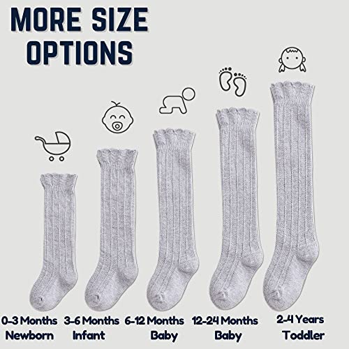 Petrass Knee High Socks Baby Girls,Infant Ruffle Knee High Socks,Toddler Knee High Socks （5 Packs） #TOP2