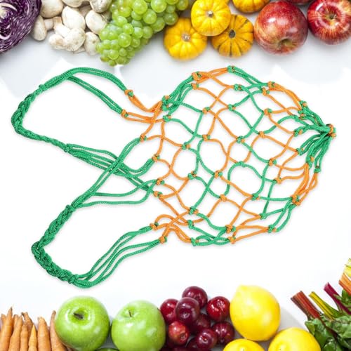 Cesta colgante para verduras y frutas en cocina rústica bolsas organizadoras transpirables 6