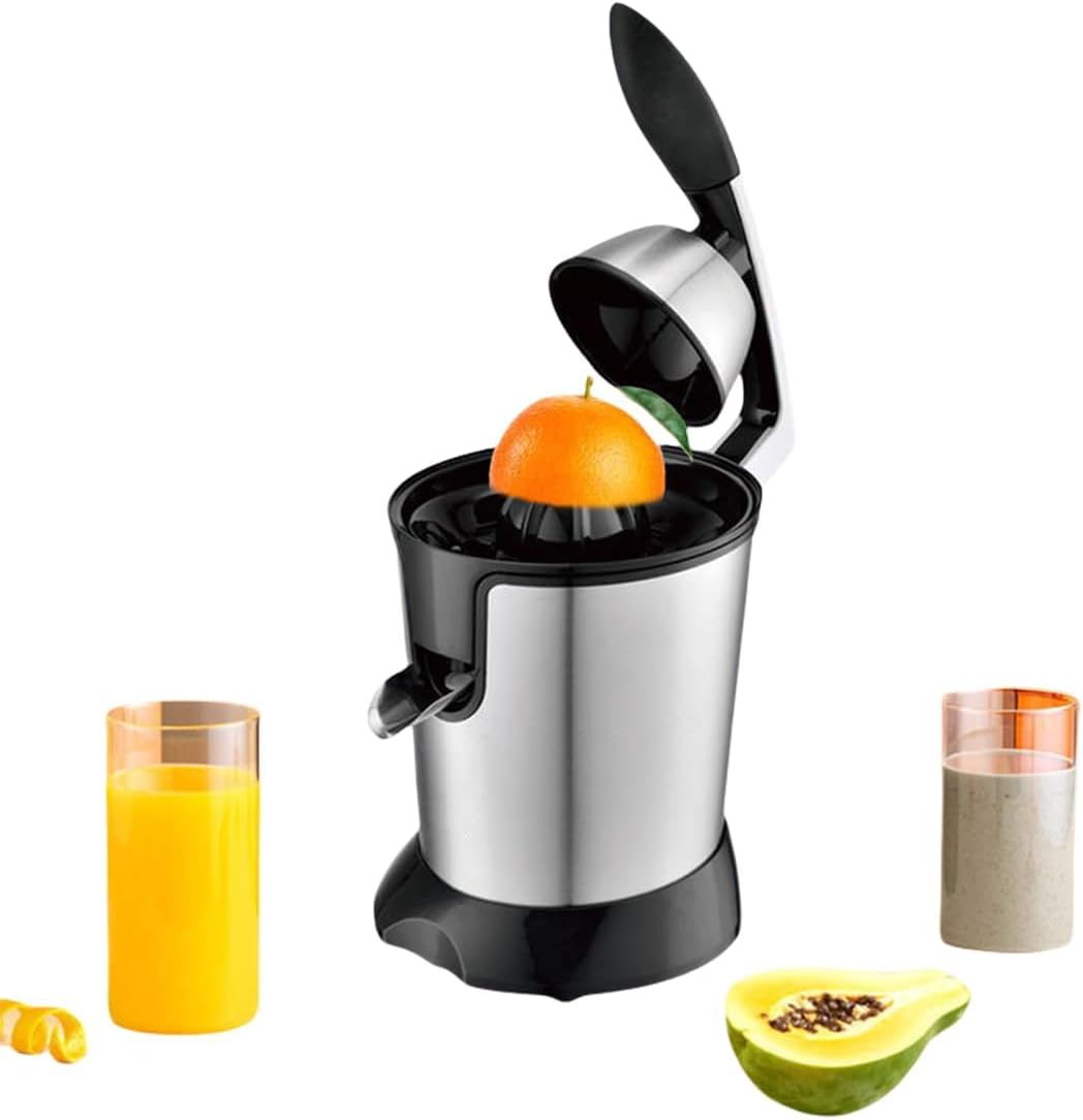 Electric Citrus Juicer, 350W Lemon Squeezer Stainless Steel Body, Electric Two-Way Press Machine with Encryption Filter Hole