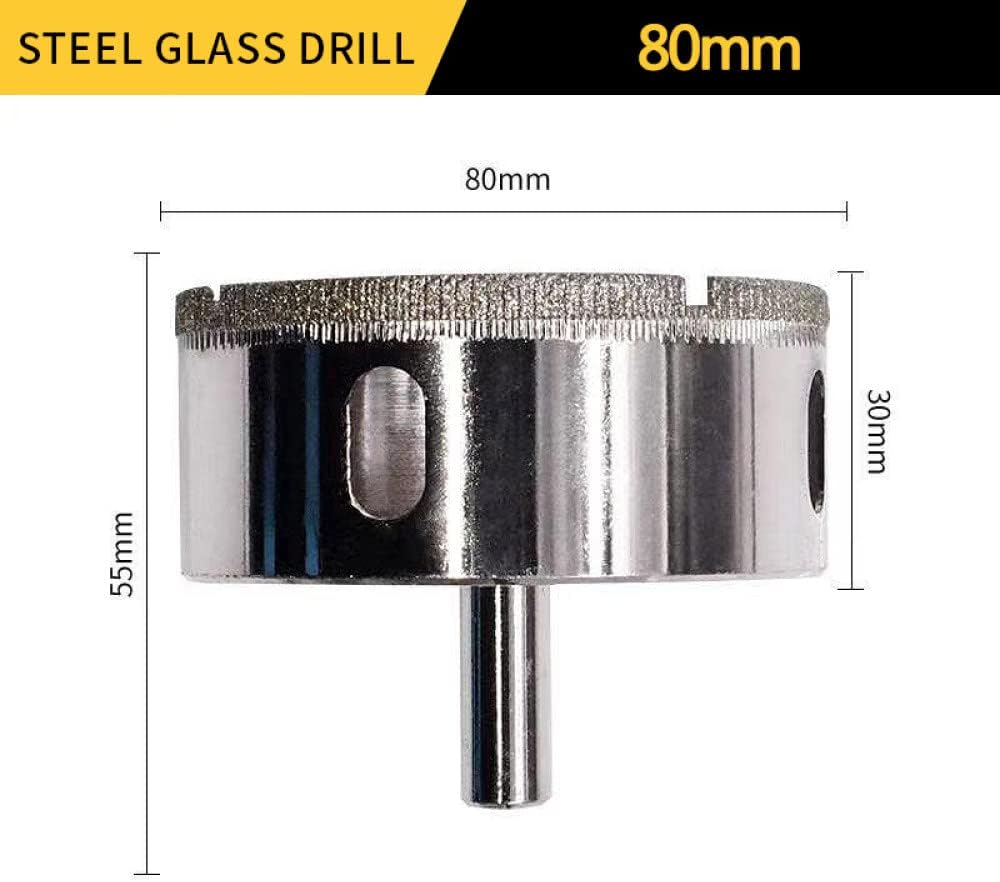 6-180mm Diamond Glass Drill Bit Tile Marble Glass Ceramic Hole Saw Drilling Bits Cutting Tools Diamond Core Bit For Power Tools,80MM