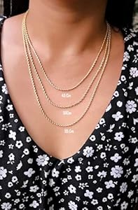 Collier en plaqué or maille corde - longueur 70cm