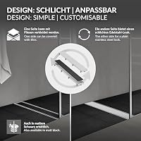 LuxeBath Duschrinne 100cm 2in1, befliesbar, extra flach, Edelstahl, Silber, Doppelseitige Bodenablauf, Komplettset Bodenbefestigung, Duschablauf, Siphon mit Geruchsstop, Haarsieb, Ablaufrinne Dusche – Ansicht 3