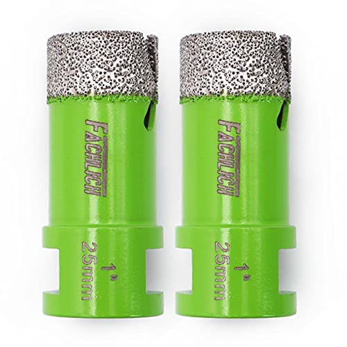 Image of Diamond Core Drill Bits 1 inch 2pcs 25mm Granite Drill Bits for Porcelain Tile Granite Marble Masonry Brick
