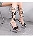 MissHeel Strap Up Platform Heels for Women Black Dancing High Heels Stiletto Lace Up Butterfly Heels Black Clear Party Clubbing Heels Sandles Size 9