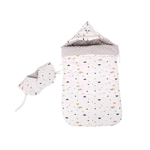 ベビー寝袋 3D綿を独占 秋冬対応 スリーパー 寝冷え防止 ?防風帽 風漏れ防止ショール 赤ちゃん布団 新生児用 寝袋 出産準備 出産祝い (ライトグレー,M(45*90CM))