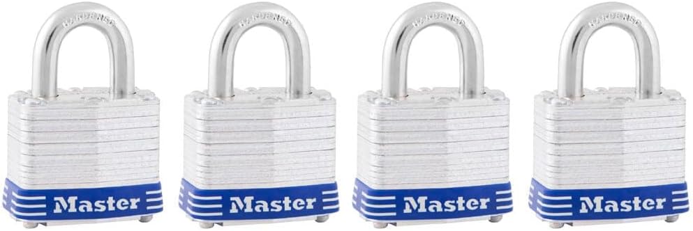 Master Lock Padlock 1 9/16In Keyed Alike Tumbler 4Pk