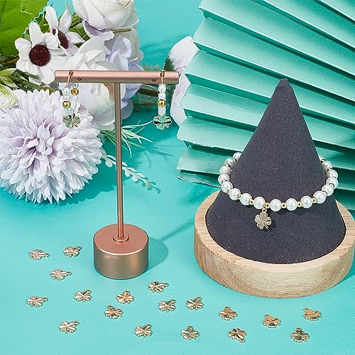 Beebeecraft 1 Box 40Pcs Four Leaf Clover Charm 18K Gold Plated Good Luck Shamrock Charms for Jewelry Making St. Parik's Day Necklace Bracelet DIY Crafts - Image 4