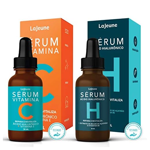 KIT Facial 1 Sérum Vitamina C (Repara, Clareia e Revitaliza) + 1 Sérum Hidratante Ácido Hialurônico (Hidrata, Suaviza e Tonifica)