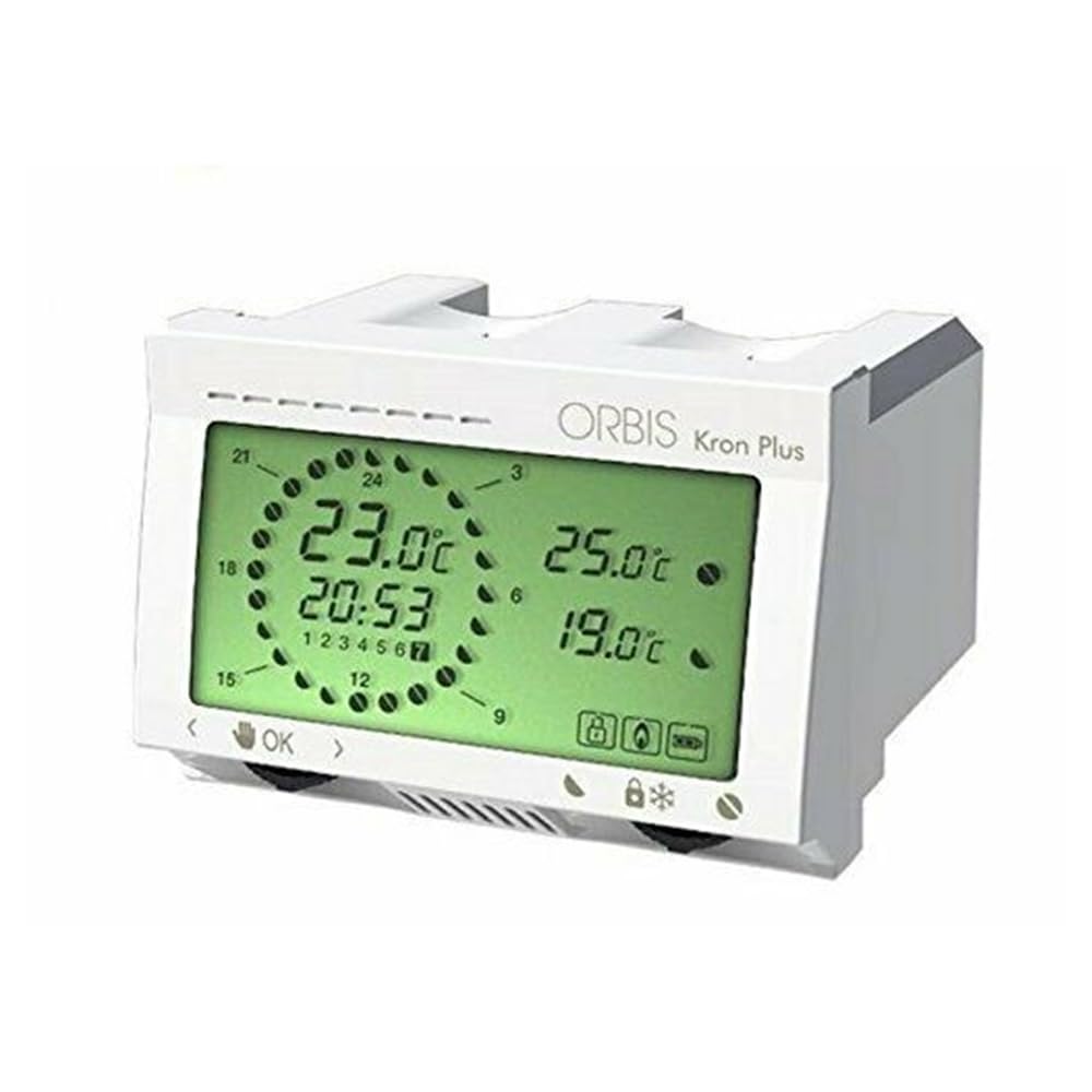 Cronotermostato Digitale ORBIS Da Incasso - Modello OB322500 Bianco, Con Display E Programmazione Semplice