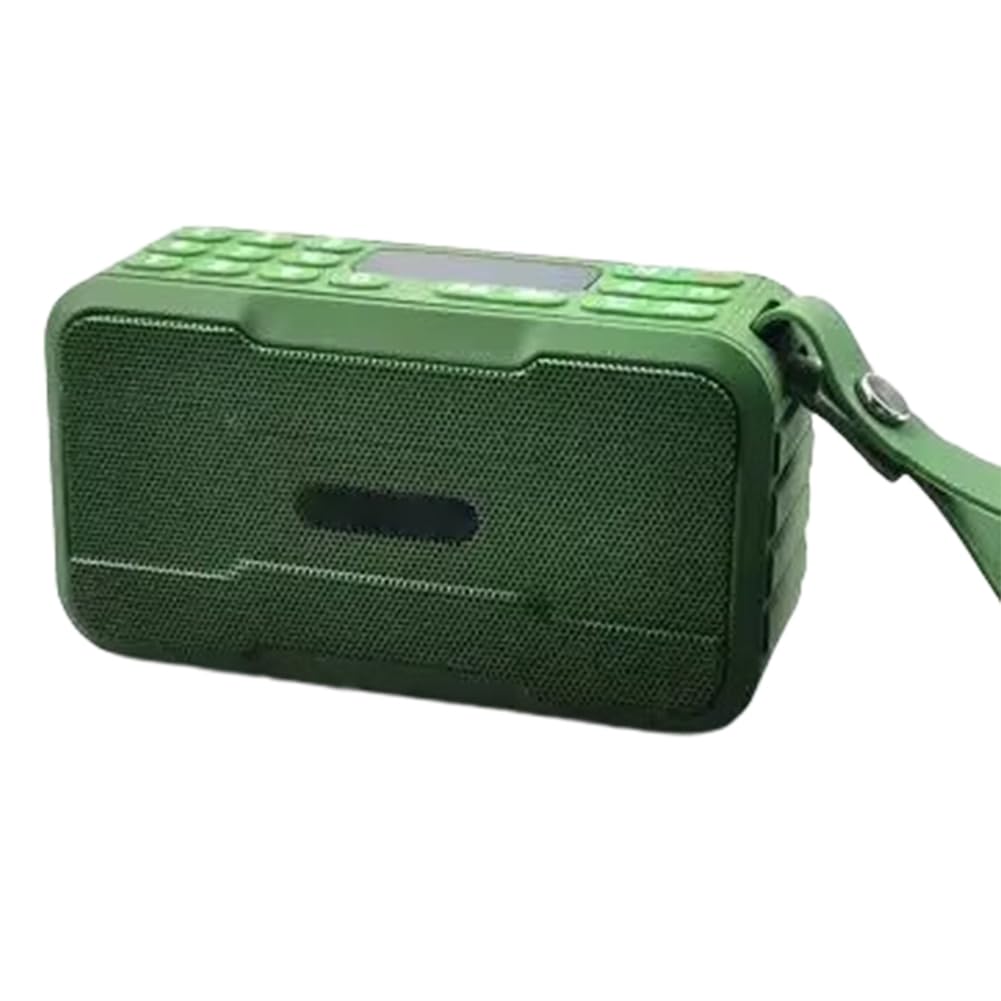Haut-parleur Bluetooth mini FM vert avec caisson de basses et micro - 8