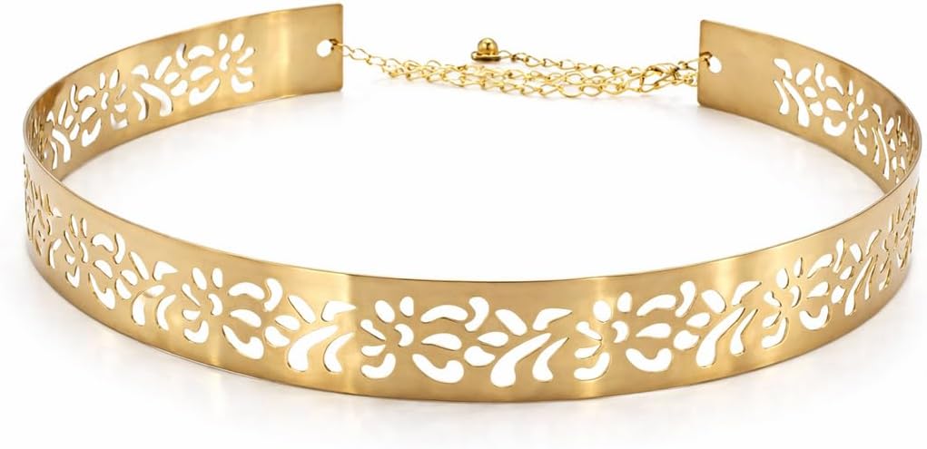 - Jewellery Celebrity Inspired Adjustable Metal Plate Type Golden Kamarband Waist Belt for Women/Girls