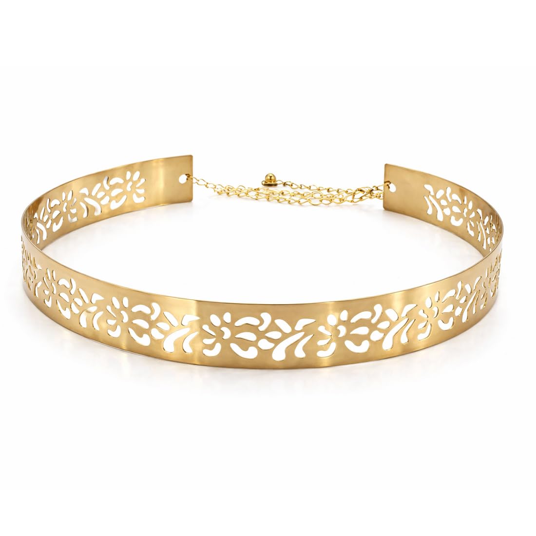 - Jewellery Celebrity Inspired Adjustable Metal Plate Type Golden Kamarband Waist Belt for Women/Girls