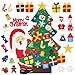 SHareconn Albero Natale Feltro, 91CM DIY Albero di Natale per Bambini con 33 PCS Ornamenti Staccabili, Decorazioni Natale per Pareti di Porte