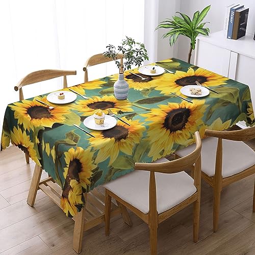 Nappe rectangulaire tournesols 137x183 cm imperméable et lavable pour table - 3
