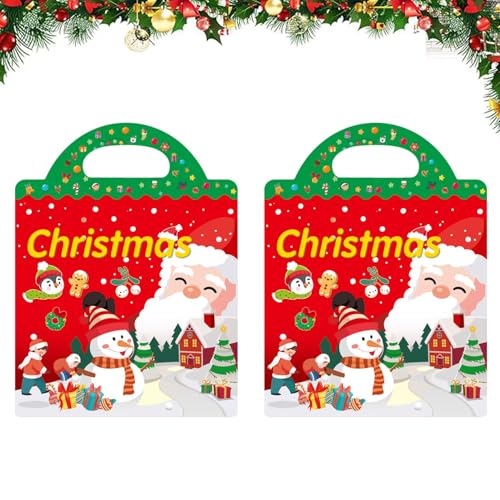 2 Stück Montessori Christmas Sticker Book,Weihnachten Deko...
