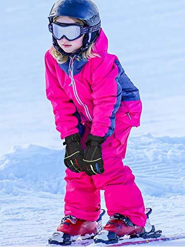 Image of SATINIOR 2 Pairs Kids Waterproof Winter Snow Gloves Ski Gloves for Boy Girl Outdoor Warm Thickening Snowboard