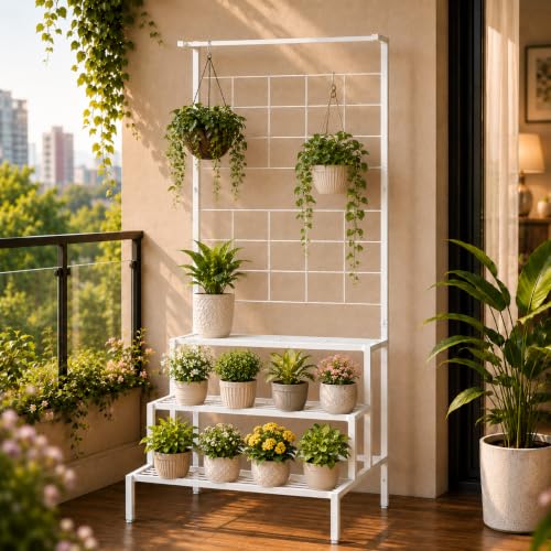 15 Artificial Plant Decorating Ideas 114 ecofynd Bloom Plant Stands for Outdoor Balcony, Flower Pot Stand ...