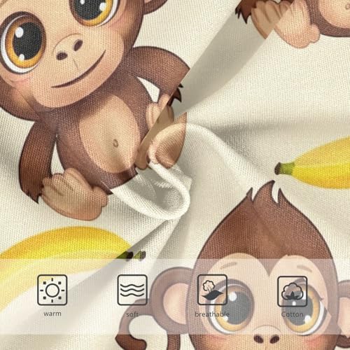 Kids Underwear, Cute Cartoon Monkeys Yellow Toddler Girl Panties, Girls' Cotton Brief Underwear, 2T–8 Years3